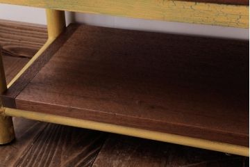 レトロ家具　古材リメイク　栗材一枚板　レトロな味わいが魅力のローボード(オープンラック、ベンチ、飾り棚)