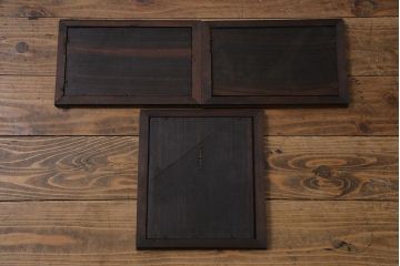 和製アンティーク　ラフジュオリジナルガラス　縞黒檀　上質な和の雰囲気漂う戸棚(収納棚、茶棚)