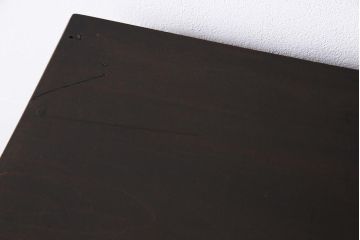 和製アンティーク　ラフジュオリジナルガラス　縞黒檀　上質な和の雰囲気漂う戸棚(収納棚、茶棚)