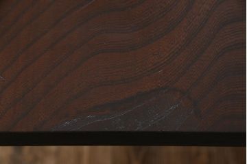 古材リメイク　ケヤキ材一枚板　ダイナミックな杢目を堪能できる鉄脚テーブル(作業台、カフェテーブル)