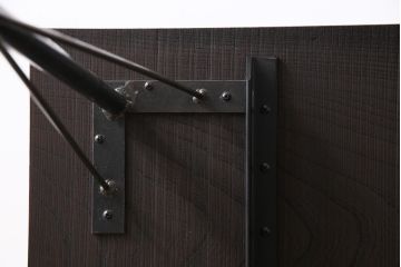 古材リメイク　ケヤキ材一枚板　ダイナミックな杢目を堪能できる鉄脚テーブル(作業台、カフェテーブル)