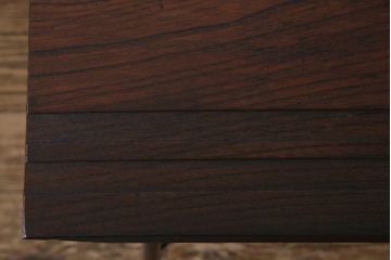 古材リメイク　ケヤキ材一枚板　ダイナミックな杢目を堪能できる鉄脚テーブル(作業台、カフェテーブル)