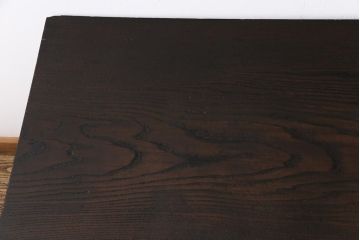 リメイク家具　栗材一枚板　古材の持つ味わいが魅力の鉄脚テーブル(カフェテーブル、作業台)