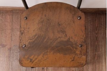 ヴィンテージ家具　イギリスビンテージ　インダストリアルな空間作りに活躍するスクールチェア(ワークチェア、板座チェア、椅子)(2)