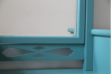 ビンテージ　松本民芸家具　特注品　リペイント　爽やかなカラーが目を引くドレッサー(鏡台)