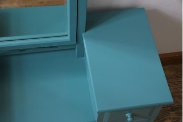 ビンテージ　松本民芸家具　特注品　リペイント　爽やかなカラーが目を引くドレッサー(鏡台)