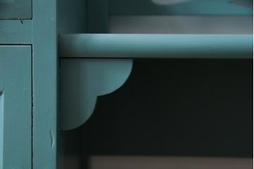 ビンテージ　松本民芸家具　特注品　リペイント　爽やかなカラーが目を引くドレッサー(鏡台)