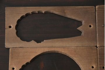 アンティーク雑貨　古民具　昭和初期(戦前)　海老・鶴松・たけのこ　味のある木製の菓子型3点セット