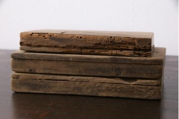 アンティーク雑貨　古民具　昭和初期(戦前)　力士・行司・呼出・軍配　味のある木製の菓子型3点セット