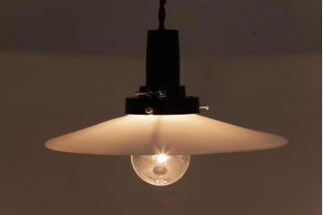 昭和初期(戦前)　昔懐かしいレトロな平笠シェード(天井照明、吊り下げ照明、ペンダントライト)(1)