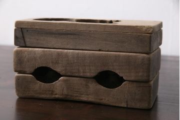 アンティーク雑貨　古民具　昭和初期(戦前)　鶏・諌鼓鶏(かんこどり)　味のある木製の菓子型2点セット