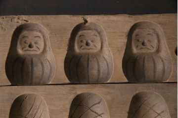 アンティーク雑貨　古民具　昭和初期(戦前)　達磨(だるま)　味のある木製の菓子型2点セット
