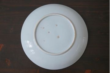 古民具・骨董　幕末期　山水図　趣深いアンティークの大皿(和食器)