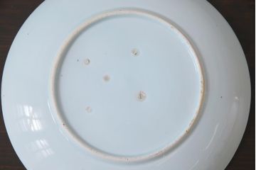 古民具・骨董　幕末期　山水図　趣深いアンティークの大皿(和食器)