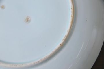 古民具・骨董　幕末期　山水図　趣深いアンティークの大皿(和食器)