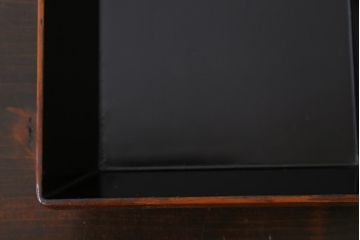 アンティーク雑貨　和製アンティーク　大正昭和初期　螺鈿入り　盆付き木製角菓子器(漆器、手箱)