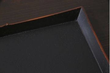 アンティーク雑貨　和製アンティーク　大正昭和初期　螺鈿入り　盆付き木製角菓子器(漆器、手箱)