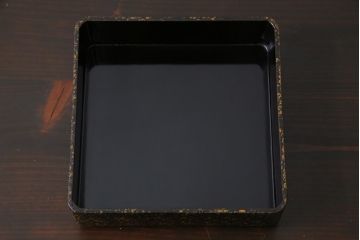 アンティーク雑貨　和製アンティーク　大正昭和初期　梅の図　盆付き木製角菓子器(漆器、手箱)