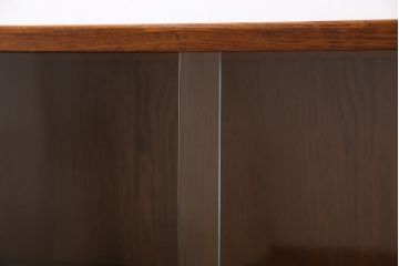 ビンテージ家具　イギリスヴィンテージ　ローズウッド・オーク材　激レア!ユニークなデザインが目を引く本棚(本箱、収納棚、飾り棚)