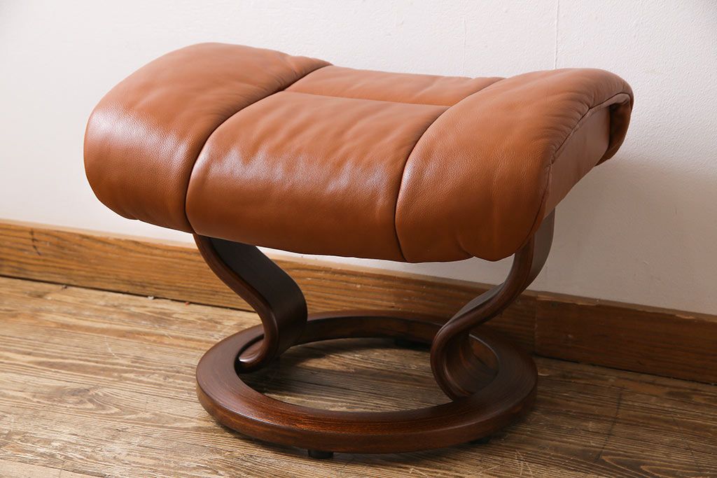 中古　EKORNES(エコーネス)　本革　オットマン付き　ストレスレス レノ クラシック(M)(アームチェア、リクライニングチェア、椅子)(定価約37万9千円)