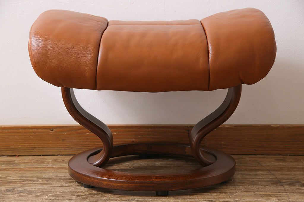 中古　EKORNES(エコーネス)　本革　オットマン付き　ストレスレス レノ クラシック(M)(アームチェア、リクライニングチェア、椅子)(定価約37万9千円)