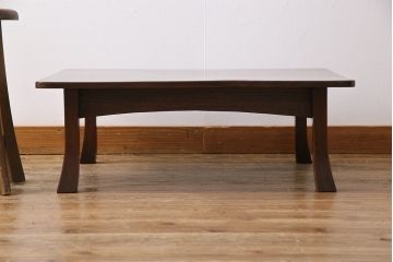 アンティーク雑貨　和製アンティーク　総ケヤキ材　漆塗りが美しい品の良い文机(座卓、ローテーブル)