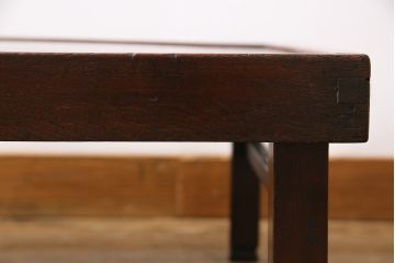 アンティーク家具　和製アンティーク　ケヤキ材　碁盤のような正方形の文机(座卓、お膳、ローテーブル)