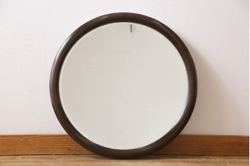 中古　松本民芸家具　丸型一面鏡のドレッサー(鏡台、ミラー)(定価約34万円)
