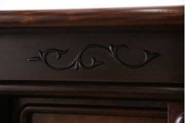 ビンテージ　民芸家具　上品さと存在感を放つ唐木材の飾り棚(茶棚、収納棚、戸棚)