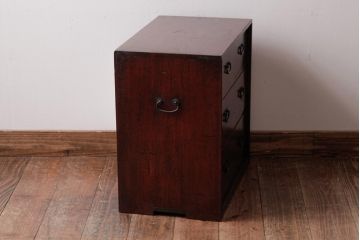 アンティーク家具　和製アンティーク　漆塗り　風合いが趣き深い小箪笥(小引き出し、小物入れ)