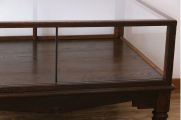 アンティーク家具　和製アンティーク　激レア!　時計店で使われていたシックなガラスケース(ショーケース、ディスプレイケース)(1)
