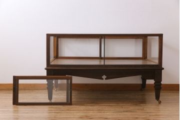 アンティーク家具　和製アンティーク　激レア!　時計店で使われていたシックなガラスケース(ショーケース、ディスプレイケース)(2)