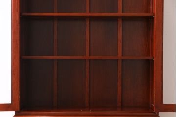 ビンテージ　高級唐木家具　花鳥図　美しい象嵌があしらわれたビューローブックケース(ライティングビューロー、本箱、飾り棚、ワークデスク、ヴィンテージ、在宅用、在宅ワーク)(定価約65万円)