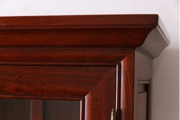 ビンテージ　高級唐木家具　花鳥図　美しい象嵌があしらわれたビューローブックケース(ライティングビューロー、本箱、飾り棚、ワークデスク、ヴィンテージ、在宅用、在宅ワーク)(定価約65万円)