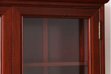 ビンテージ　高級唐木家具　花鳥図　美しい象嵌があしらわれたビューローブックケース(ライティングビューロー、本箱、飾り棚、ワークデスク、ヴィンテージ、在宅用、在宅ワーク)(定価約65万円)
