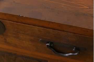 アンティーク家具　大正昭和初期　カバ材　上品な和の趣あふれる帳場箪笥(収納棚)