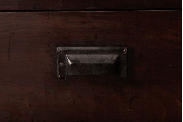 アンティーク家具　和製アンティーク　天板リメイク　モダンシックな雰囲気漂う収納棚(カウンターテーブル、食器棚、本箱)