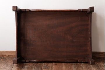 アンティーク家具　和製アンティーク　総ケヤキ材　天板一枚板　小粋なデザインが趣あふれる座卓(ローテーブル)