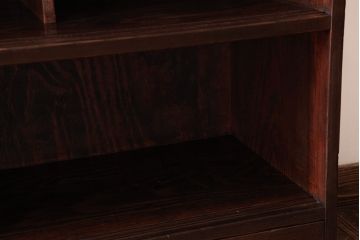 レトロ家具　昭和レトロ　古い木の質感が味わい深いガラス収納棚(食器棚)