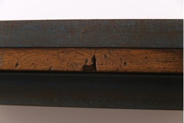 ヴィンテージ家具　ビンテージ　ジャンクさが魅力的なアイアンフレームの作業台(鉄脚テーブル)(1)