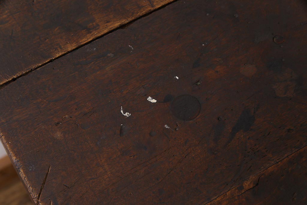 ヴィンテージ家具　ビンテージ　ジャンクさが魅力的なアイアンフレームの作業台(鉄脚テーブル)(3)