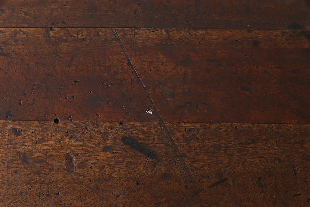 ヴィンテージ家具　ビンテージ　ジャンクさが魅力的なアイアンフレームの作業台(鉄脚テーブル)(3)