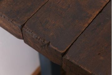 ヴィンテージ家具　ビンテージ　ジャンクさが魅力的なアイアンフレームの作業台(鉄脚テーブル)(3)