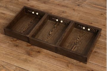 アンティーク雑貨　最高級品　鉄刀木(タガヤサン)無垢材を贅沢に使用した関西火鉢のローテーブル(長火鉢、座卓、リビングテーブル、囲炉裏)(1)