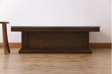 アンティーク雑貨　最高級品　鉄刀木(タガヤサン)無垢材を贅沢に使用した関西火鉢のローテーブル(長火鉢、座卓、リビングテーブル、囲炉裏)(1)