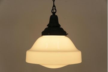 和製アンティーク　昭和レトロのおしゃれなガラスシェード照明(天井照明、吊り下げ照明)(1)