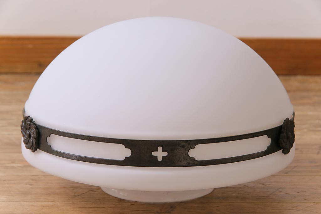 激レア!　和製アンティーク　細かなデザインの銅巻き照明(電笠、天井照明、吊り下げ照明)