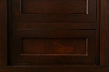 中古美品　松本民芸家具　直線のデザインが印象的なサイドボード(ローボード、収納棚、戸棚)(定価約33万円)(1)