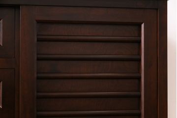 中古美品　松本民芸家具　直線のデザインが印象的なサイドボード(ローボード、収納棚、戸棚)(定価約33万円)(1)