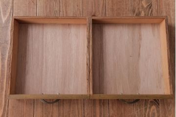 レトロ家具　昭和レトロ　さりげない個性が光るフック付きテーブル(ワークデスク、在宅ワーク、在宅用、作業台)